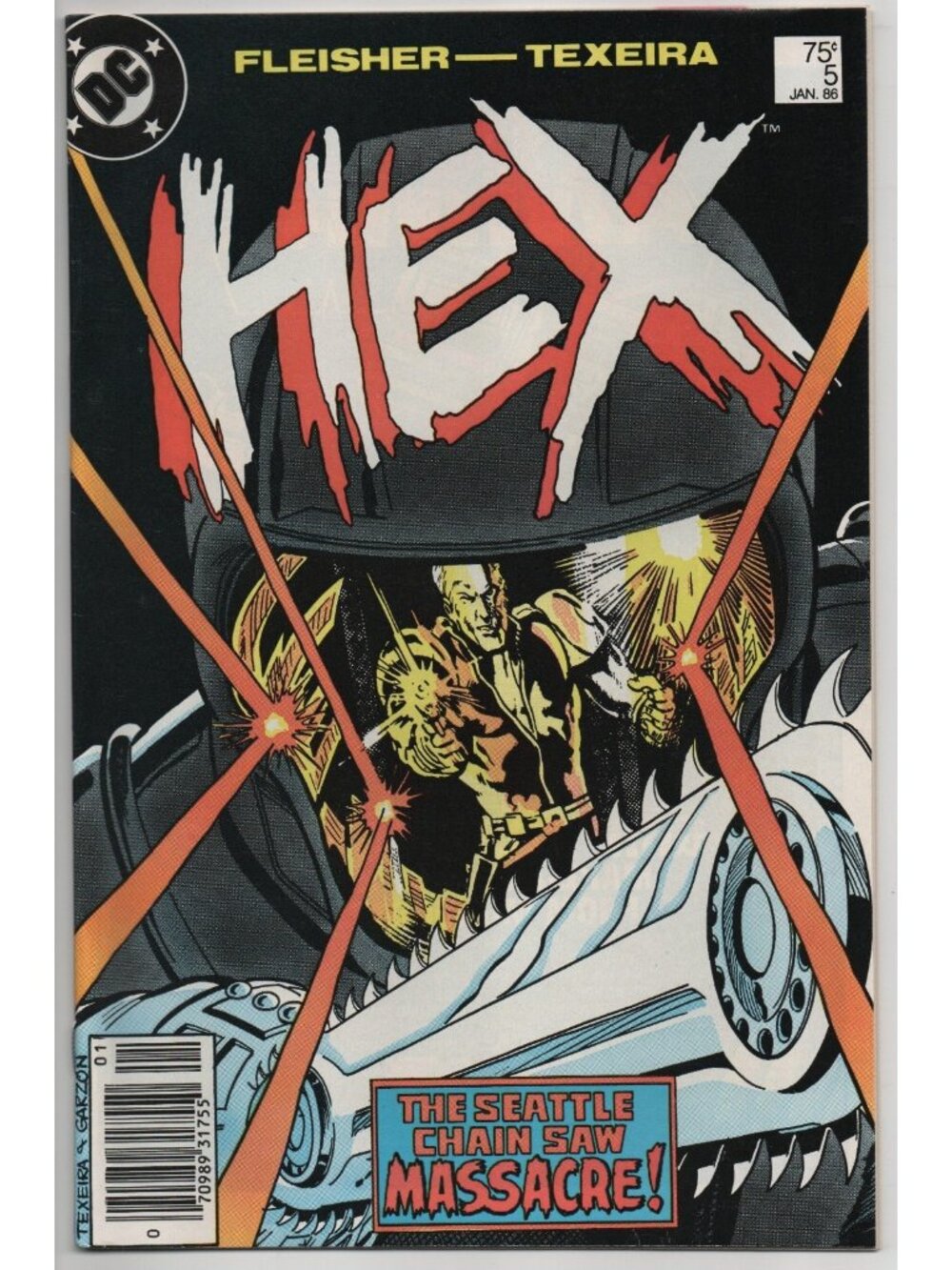 Hex 5 DC Comics 1986 VF- 7.5 Newsstand Jonah Hex Seattle Chain Saw Massacre